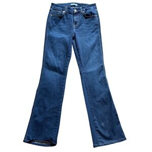7 For All Mankind Flare Jeans Women 27 Dark Blue Mid Rise Signature Squiggle